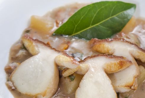 Steinpilzsuppe mit Lorbeer