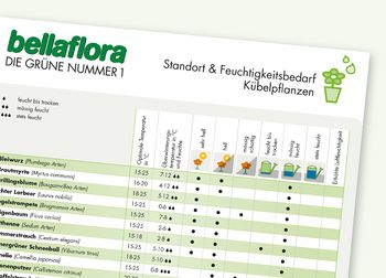 Feuchtigkeits-Kalender Kübelpflanzen